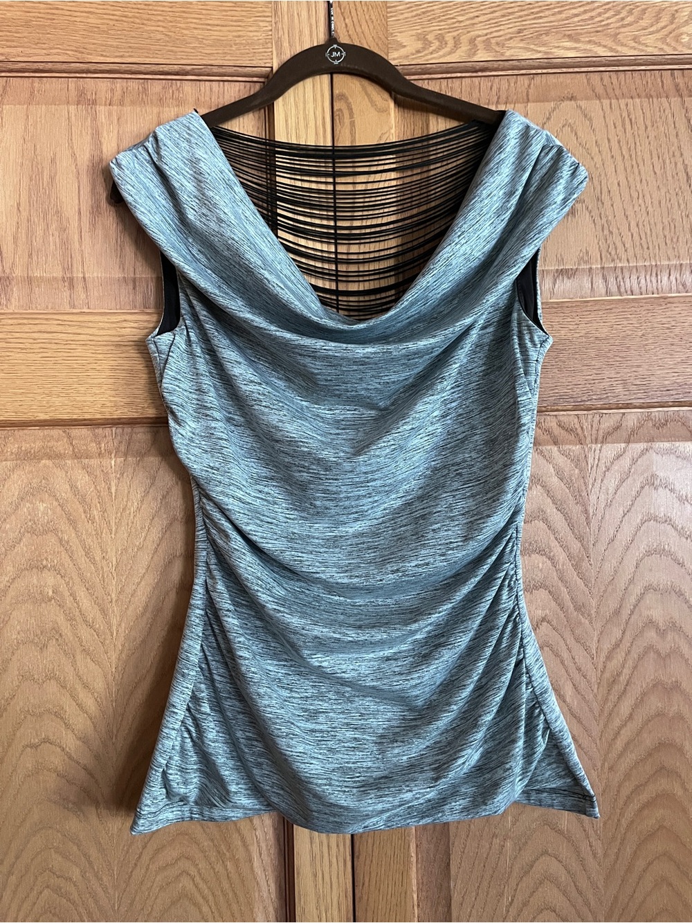 BCX Heather Gray Sleeveless Draped Cowl Neck Tank
